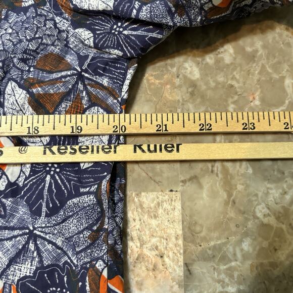 Maison Kitsune Shirt Mens 36 XS Blue Floral Hawaiian Camp Loop Collar Cotton - Picture 3 of 7